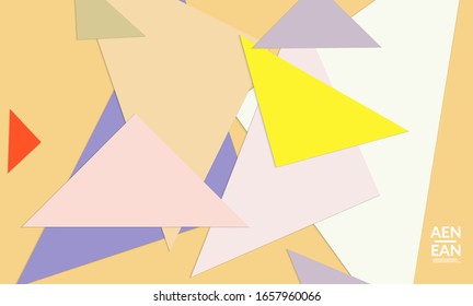 Abstract web wallpaper with paper cut overlapping triangles. Vintage poster. Art with retro colored vector background objects. Material design. Artistic stationary template for wed technologies.