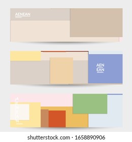 Abstract web wallpaper with paper cut overlapping geometric shapes. Vintage banner. Art with retro colored vector background objects. Material design. Artistic geometric pattern. Vector illustration. 