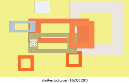 Abstract web wallpaper with paper cut overlapping rectangle frames. Vintage poster. Art of retro colored vector background objects. Material design. Artistic stationary template for wed technologies. 