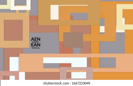 Abstrakte Web-Tapete mit Papier schneiden überlappende rechteckige Rahmen. Vintage-Poster. Kunst mit hintergrundfarbenen Vektorillustration-Hintergrundobjekten. Materialdesign. Marketingtechnologien für die natürliche Umwelt