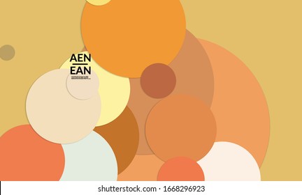 Abstract web wallpaper with paper cut overlapping circles. Vintage poster. Art with retro colored vector background objects. Material design. Artistic stationary template for wed technologies. 