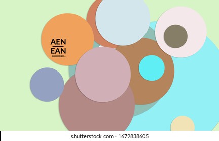 Abstract web wallpaper with paper cut overlapping circles. Vintage poster. Art with retro colored vector background objects. Material design. Artistic stationary template for wed technologies. 