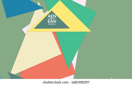 Abstract web wallpaper with paper cut overlapping triangles. Vintage poster. Art with retro colored vector background objects. Material design. Artistic stationary template for wed technologies.