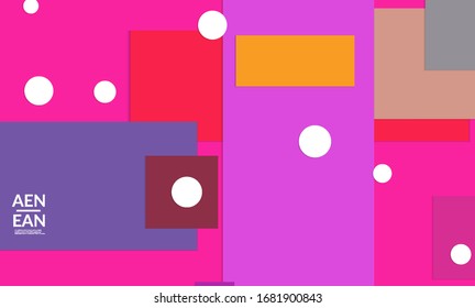 Abstract web wallpaper with paper cut overlapping geometric shapes. Vintage poster. Art with retro colored vector background objects. Material design. Marketing technologies for natural environment