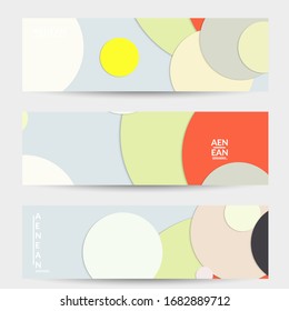 Abstract web wallpaper with paper cut overlapping geometric shapes. Vintage banner. Art with retro colored vector background objects. Material design. Artistic geometric pattern. Vector illustration. 