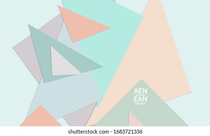 Abstract web wallpaper with paper cut overlapping triangles. Vintage poster. Art with retro colored vector background objects. Material design. Artistic stationary template for wed technologies.