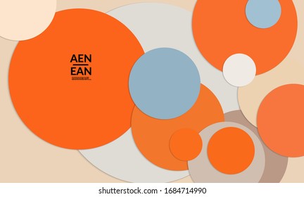Abstract web wallpaper with paper cut overlapping circles. Vintage poster. Art with retro colored vector background objects. Material design. Artistic stationary template for wed technologies. 