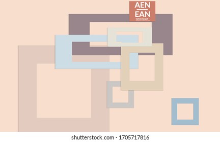 Abstract web wallpaper with paper cut overlapping rectangle frames. Vintage poster. Art of retro colored vector background objects. Material design. Artistic stationary template for wed technologies. 