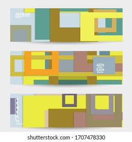 Abstract web wallpaper with paper cut overlapping geometric shapes. Vintage banner. Art with retro colored vector background objects. Material design. Artistic geometric pattern. Vector illustration. 