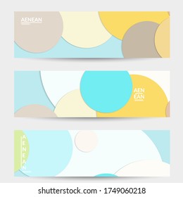 Abstract web wallpaper with paper cut overlapping geometric shapes. Vintage banner. Art with retro colored vector background objects. Material design. Artistic geometric pattern. Vector illustration. 