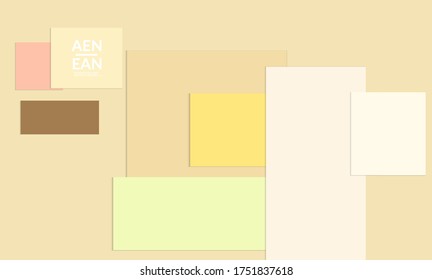 Abstract web wallpaper with paper cut overlapping rectangles. Vintage poster. Art with retro colored vector background objects. Material design. Artistic stationary template for wed technologies. 