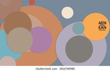 Abstract web wallpaper with paper cut overlapping circles. Vintage poster. Art with retro colored vector background objects. Material design. Artistic stationary template for wed technologies. 