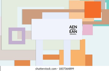 Abstract web wallpaper with paper cut overlapping rectangular frames. Vintage poster. Art with retro colored vector background objects. Material design. Marketing technologies for natural environment