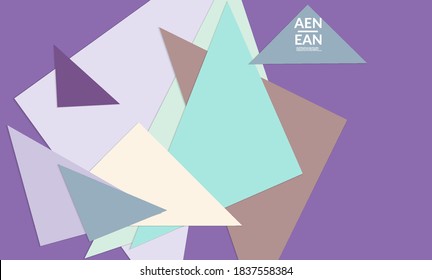 Abstract web wallpaper with paper cut overlapping triangles. Vintage poster. Art with retro colored vector background objects. Material design. Artistic stationary template for wed technologies.