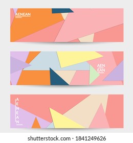 Resumen de fondo de pantalla web con formas geométricas superpuestas de corte de papel. Cartel vintage. Arte con objetos de fondo vectoriales de color retro. Diseño material. Patrón geométrico artístico. Ilustración vectorial. 