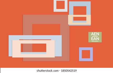 Abstract web wallpaper with paper cut overlapping rectangle frames. Vintage poster. Art of retro colored vector background objects. Material design. Artistic stationary template for wed technologies. 