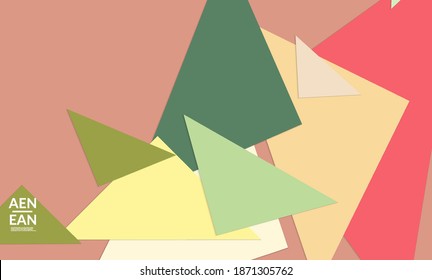 Abstract web wallpaper with paper cut overlapping triangles. Vintage poster. Art with retro colored vector background objects. Material design. Artistic stationary template for wed technologies.