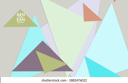 Resumen de fondo de pantalla web con triángulos superpuestos de corte de papel. Afiche de época. Arte con objetos de fondo vectoriales de color retro. Diseño material. Plantilla estacionaria artística para tecnologías caseras.