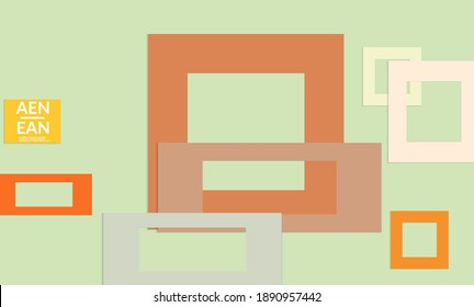 Abstract web wallpaper with paper cut overlapping rectangle frames. Vintage poster. Art of retro colored vector background objects. Material design. Artistic stationary template for wed technologies. 