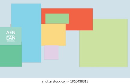 Abstract web wallpaper with paper cut overlapping rectangles. Vintage poster. Art with retro colored vector background objects. Material design. Artistic stationary template for wed technologies. 