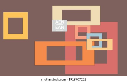 Abstract web wallpaper with paper cut overlapping rectangle frames. Vintage poster. Art of retro colored vector background objects. Material design. Artistic stationary template for wed technologies. 