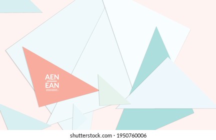 Abstract web wallpaper with paper cut overlapping triangles. Vintage poster. Art with retro colored vector background objects. Material design. Artistic stationary template for wed technologies.