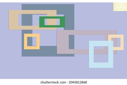 Abstract web wallpaper with paper cut overlapping rectangle frames. Vintage poster. Art of retro colored vector background objects. Material design. Artistic stationary template for wed technologies. 