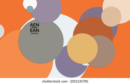 Abstract web wallpaper with paper cut overlapping circles. Vintage poster. Art with retro colored vector background objects. Material design. Artistic stationary template for wed technologies. 