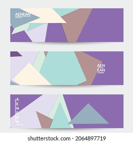 Abstract web wallpaper with paper cut overlapping geometric shapes. Vintage banner. Art with retro colored vector background objects. Material design. Artistic geometric pattern. Vector illustration. 
