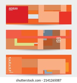 Abstract web wallpaper with paper cut overlapping geometric shapes. Vintage banner. Art with retro colored vector background objects. Material design. Artistic geometric pattern. Vector illustration. 