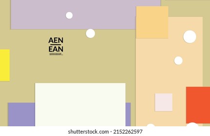 Abstract web wallpaper with paper cut overlapping geometric shapes. Vintage poster. Art with retro colored vector background objects. Material design. Marketing technologies for natural environment