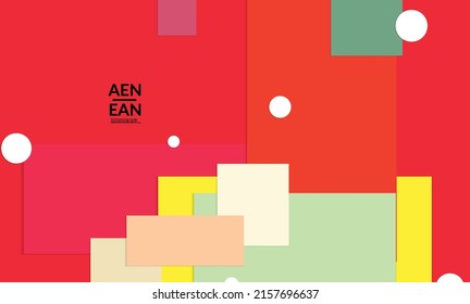 Abstract web wallpaper with paper cut overlapping geometric shapes. Vintage poster. Art with retro colored vector background objects. Material design. Marketing technologies for natural environment