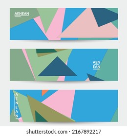 Abstract web wallpaper with paper cut overlapping geometric shapes. Vintage banner. Art with retro colored vector background objects. Material design. Artistic geometric pattern. Vector illustration. 