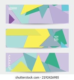 Abstract web wallpaper with paper cut overlapping geometric shapes. Vintage banner. Art with retro colored vector background objects. Material design. Artistic geometric pattern. Vector illustration. 