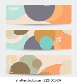 Abstract web wallpaper with paper cut overlapping geometric shapes. Vintage banner. Art with retro colored vector background objects. Material design. Artistic geometric pattern. Vector illustration. 