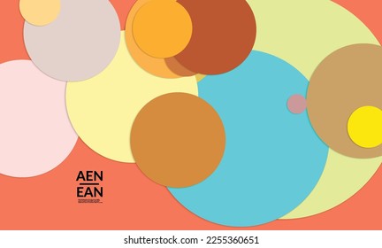 Abstrakte Web-Tapete mit Papier schneiden überlappende Kreise. Vintage-Poster. Kunst mit hintergrundfarbenen Vektorhintergrundobjekten. Materialdesign. Künstlerische ortsfeste Vorlage für Zugnetztechnik. 