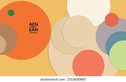 Abstract web wallpaper with paper cut overlapping circles. Vintage poster. Art with retro colored vector background objects. Material design. Artistic stationary template for wed technologies. 