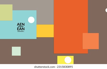 Abstract web wallpaper with paper cut overlapping geometric shapes. Vintage poster. Art with retro colored vector background objects. Material design. Marketing technologies for natural environment