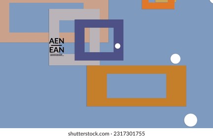 Abstract web wallpaper with paper cut overlapping geometric shapes. Vintage poster. Art with retro colored vector background objects. Material design. Marketing technologies for natural environment