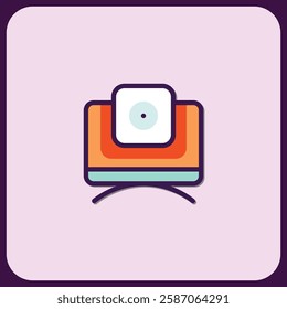 Abstract Webcam Icon Design with Geometric Shapes