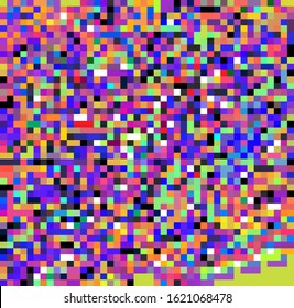 Abstract webpunk and vaporwave style background with pixelated glitched screen. Generative computer art.