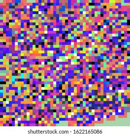 Abstract webpunk and vaporwave style background with pixelated glitched screen. Generative computer art.
