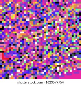 Abstract webpunk and vaporwave style background with pixelated glitched screen. Generative computer art.