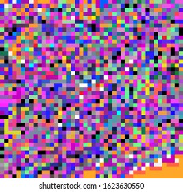 Abstract webpunk and vaporwave style background with pixelated glitched screen. Generative computer art.