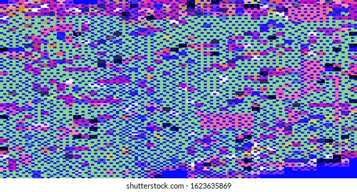 Abstract webpunk and vaporwave style background with pixelated glitched screen.