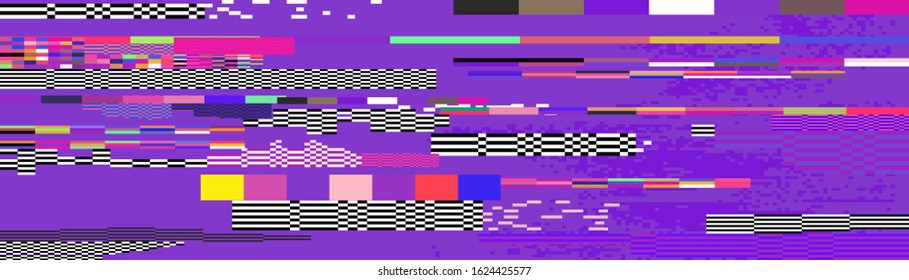 Abstract webpunk and vaporwave style background with pixelated glitched screen.