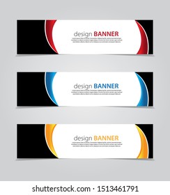 abstract website banner design. with 3 sets of templates.vector