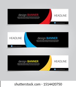 abstract website banner design. with 3 sets of templates.vector