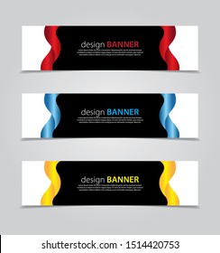abstract website banner design. with 3 sets of templates.vector