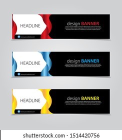 abstract website banner design. with 3 sets of templates.vector